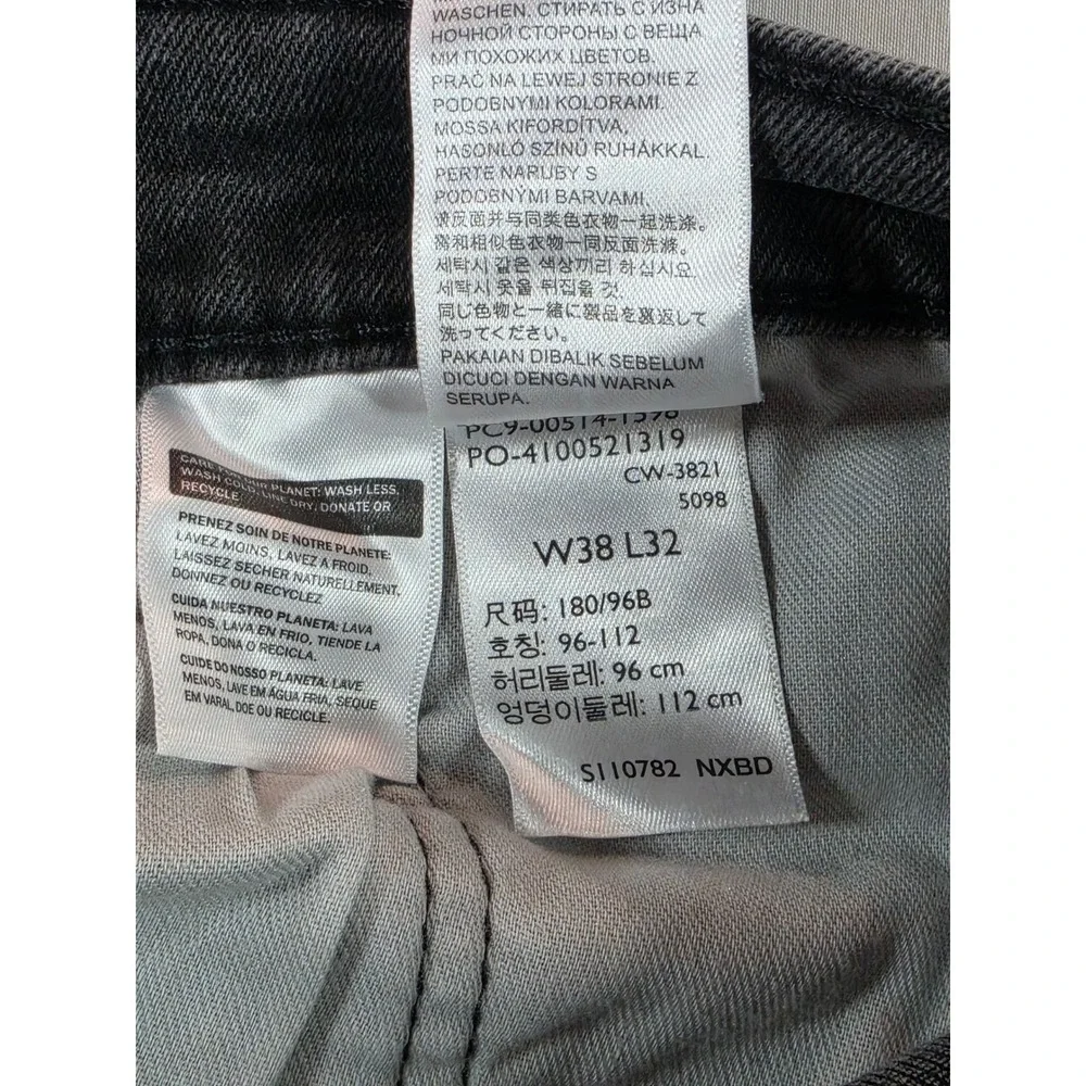 Levi's 514 Straight Fit Mens Jeans Faded Black Denim 38x32 CW-3821 5098